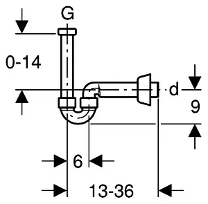 Сифон для биде Geberit хром 151.108.21.1 Сифон для биде Geberit хром 151.108.21.1, 2