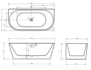 Ванна акриловая Abber 170x80 белый/панель Red AB9216-1.7R Ванна акриловая Abber 170x80 белый/панель Red AB9216-1.7R, 2