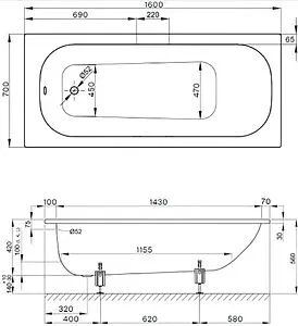 Ванна стальная Bette Form 160x70 белый 2942-000 AD Ванна стальная Bette Form 160x70 белый 2942-000 AD, 2