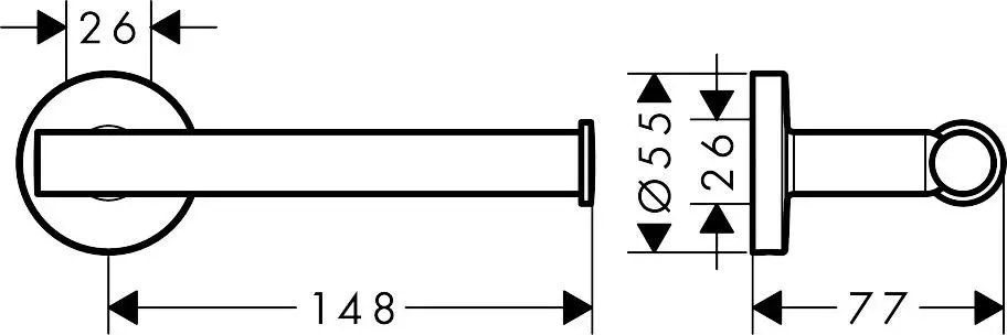 Держатель туалетной бумаги Hansgrohe Logis Universal хром 41726000 Держатель туалетной бумаги Hansgrohe Logis Universal хром 41726000, 2