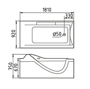 Ванна акриловая с гидромассажем Gemy 181x92 R G9055 K R Ванна акриловая с гидромассажем Gemy 181x92 R G9055 K R, 2