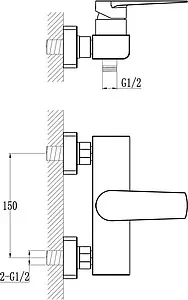 Смеситель для душа BelBagno Carin хром CAR-ESDM-CRM Смеситель для душа BelBagno Carin хром CAR-ESDM-CRM, 2