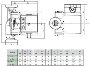 Насос циркуляционный для ГВС DAB VS 65/150 M 60182213H Насос циркуляционный для ГВС DAB VS 65/150 M 60182213H, 3