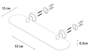 Полка Fixsen Bogema хром/белый с рисунком FX-78503 Полка Fixsen Bogema хром/белый с рисунком FX-78503, 3