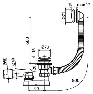 Слив-перелив для ванны Ravak хром X01472 Слив-перелив для ванны Ravak хром X01472, 2
