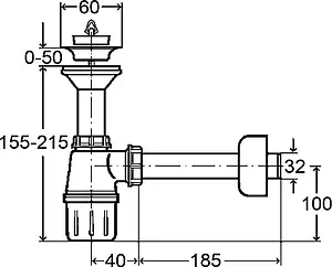 Сифон бутылочный для раковины Viega 5726 белый 103927 Сифон бутылочный для раковины Viega 5726 белый 103927, 2