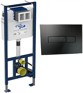 Инсталляция для подвесного унитаза Set 3 в 1 Sanit Classic 90.506.56..0000 с кнопкой черный матовый Инсталляция для подвесного унитаза Set 3 в 1 Sanit Classic 90.506.56..0000 с кнопкой черный матовый, 1