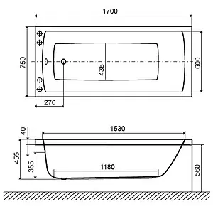 Ванна акриловая Excellent Aquaria 170x75 WAEX.AQU17WH Ванна акриловая Excellent Aquaria 170x75 WAEX.AQU17WH, 3