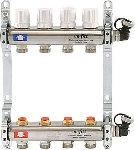 Группа коллекторная распределительная 4 отвода 1"в/в x ¾"ек Uni-fitt 451I4304 Группа коллекторная распределительная 4 отвода 1"в/в x ¾"ек Uni-fitt 451I4304, 1
