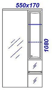 Шкаф-зеркало Aqwella Barcelona 50 белый Ba.02.55 Шкаф-зеркало Aqwella Barcelona 50 белый Ba.02.55, 2