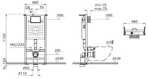 Комплект 5 в 1 VitrA Mia Rоund SmoothFlush 9856B003-7200 с кнопкой хром матовый Комплект 5 в 1 VitrA Mia Rоund SmoothFlush 9856B003-7200 с кнопкой хром матовый, 2