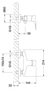 Смеситель для душа Lemark Linara хром LM0403C Смеситель для душа Lemark Linara хром LM0403C, 2