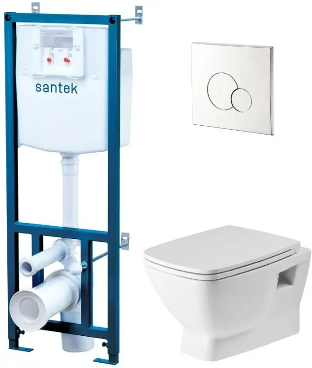 Комплект 5 в 1 Santek Нео Rimless 1WH501572 с кнопкой хром глянцевый Комплект 5 в 1 Santek Нео Rimless 1WH501572 с кнопкой хром глянцевый, 1