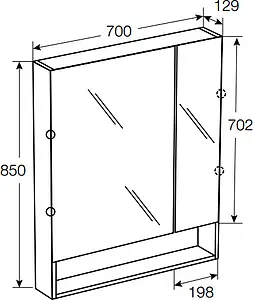 Шкаф-зеркало Roca Gap 70 белый матовый ZRU9302749 Шкаф-зеркало Roca Gap 70 белый матовый ZRU9302749, 3