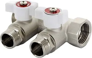 Коллектор запорный проходной 2 отвода ¾"в/н x ½"к Uni-fitt 420N3220 Коллектор запорный проходной 2 отвода ¾"в/н x ½"к Uni-fitt 420N3220, 1