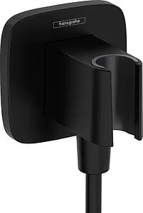 Шланговое подключение с держателем Hansgrohe FixFit Q чёрный матовый 26887670 Шланговое подключение с держателем Hansgrohe FixFit Q чёрный матовый 26887670, 1