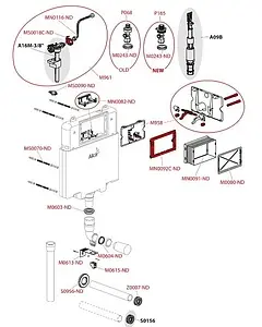 Смывной бачок скрытого монтажа AlcaPlast Basicmodul Slim AM1112 Смывной бачок скрытого монтажа AlcaPlast Basicmodul Slim AM1112, 3