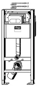 Инсталляция для подвесного унитаза Set 3 в 1 Viega Prevista Dry 8524.11 792831 с кнопкой белый глянцевый Инсталляция для подвесного унитаза Set 3 в 1 Viega Prevista Dry 8524.11 792831 с кнопкой белый глянцевый, 2