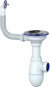 Сифон бутылочный для мойки с переливом Unicorn В411 Сифон бутылочный для мойки с переливом Unicorn В411, 1