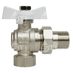 Кран шаровый с американкой угловой ½"в x ½"н STI 01.05.20015 Кран шаровый с американкой угловой ½"в x ½"н STI 01.05.20015, 2