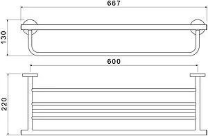 Полка для полотенец Aquatek Оберон хром AQ4215CR Полка для полотенец Aquatek Оберон хром AQ4215CR, 2