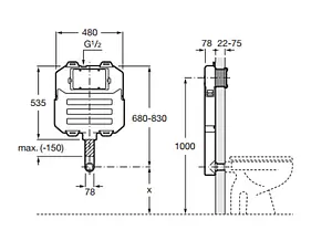 Смывной бачок скрытого монтажа Roca Basic Tank Compact 890080200 Смывной бачок скрытого монтажа Roca Basic Tank Compact 890080200, 2
