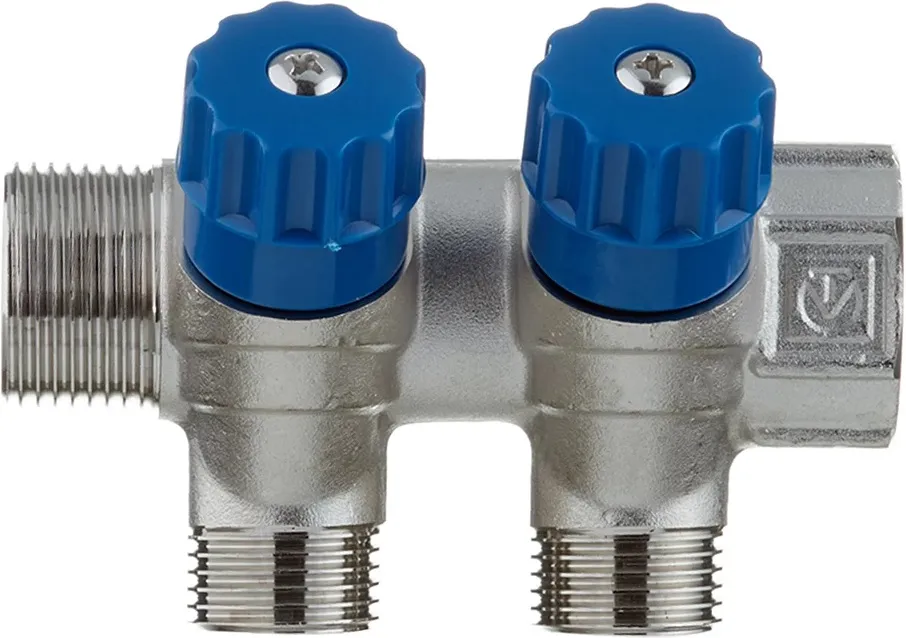 Коллектор регулирующий проходной 2 отвода ¾"в/н x ½"к Valtec VTc.560.N.0502 Коллектор регулирующий проходной 2 отвода ¾"в/н x ½"к Valtec VTc.560.N.0502, 4