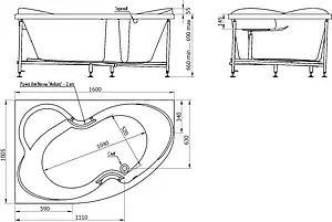 Ванна акриловая BellRado Индиго 160x100 R BR7011012-00(R) Ванна акриловая BellRado Индиго 160x100 R BR7011012-00(R), 2