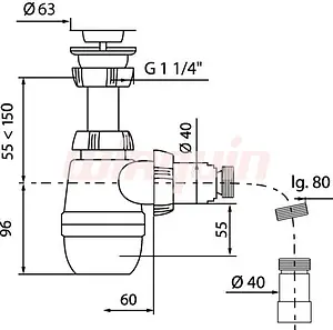 Сифон бутылочный для раковины Wirquin Минор белый 30718050 Сифон бутылочный для раковины Wirquin Минор белый 30718050, 2