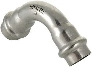 Уголок пресс двухраструбный 15мм угол 90° Valtec VT.INOX-PRESS VTi.951.I.001515 Уголок пресс двухраструбный 15мм угол 90° Valtec VT.INOX-PRESS VTi.951.I.001515, 1