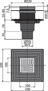 Трап вертикальный Set AlcaPlast 100x100мм APV4344 Трап вертикальный Set AlcaPlast 100x100мм APV4344, 4