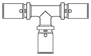 Тройник пресс соединительный 16мм Oventrop Cofit P 1513043 Тройник пресс соединительный 16мм Oventrop Cofit P 1513043, 2