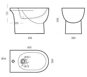 Биде напольное Sanita luxe Art белый BD.FS/Art/C/WHT.G/S1 Биде напольное Sanita luxe Art белый BD.FS/Art/C/WHT.G/S1, 2