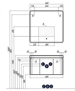Тумба-умывальник подвесная Aquaton Шерилл 85 белый 1A2088K1SH010 Тумба-умывальник подвесная Aquaton Шерилл 85 белый 1A2088K1SH010, 2