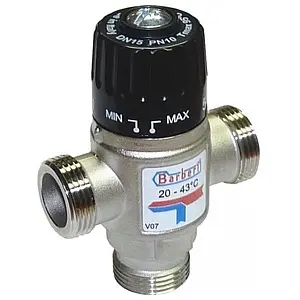 Трехходовой термостатический смесительный клапан 1" +20...+43°С Kvs 2.5 Barberi L-comfort V07 M25 0BA Трехходовой термостатический смесительный клапан 1" +20...+43°С Kvs 2.5 Barberi L-comfort V07 M25 0BA, 1