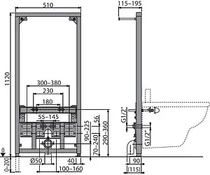 Инсталляция для биде AlcaPlast A105/1120 Инсталляция для биде AlcaPlast A105/1120, 2