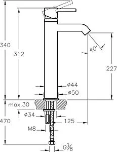 Смеситель для раковины VitrA Minimax S хром A41990EXP Смеситель для раковины VitrA Minimax S хром A41990EXP, 2