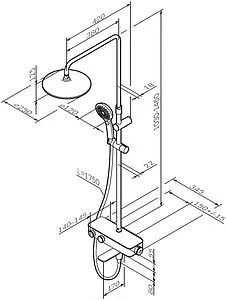 Душевая система с термостатом для ванны Am.Pm Inspire 2.0 чёрный матовый F0750A522 Душевая система с термостатом для ванны Am.Pm Inspire 2.0 чёрный матовый F0750A522, 2