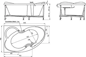 Ванна акриловая BellRado Индиго 170x110 R BR7011013-02(R) Ванна акриловая BellRado Индиго 170x110 R BR7011013-02(R), 3