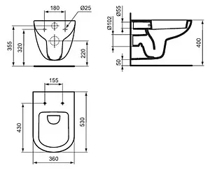 Унитаз подвесной Ideal Standard Tempo белый T331101 Унитаз подвесной Ideal Standard Tempo белый T331101, 2