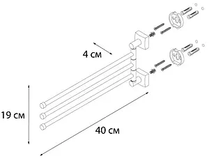 Полотенцедержатель Fixsen Kvadro хром FX-61302A-3 Полотенцедержатель Fixsen Kvadro хром FX-61302A-3, 3