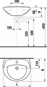 Раковина Jika Lyra 55 белый 8142710001049 Раковина Jika Lyra 55 белый 8142710001049, 2