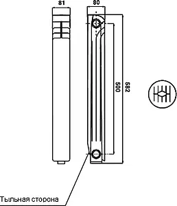 Радиатор алюминиевый 4 секции Global Iseo 500 IS05001004 Радиатор алюминиевый 4 секции Global Iseo 500 IS05001004, 4
