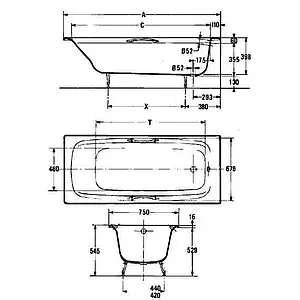 Ванна чугунная Jacob Delafon Diapason 170x75 E2937-00 Ванна чугунная Jacob Delafon Diapason 170x75 E2937-00, 2