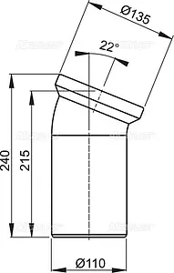 Патрубок для унитаза AlcaPlast 22° A90-22 Патрубок для унитаза AlcaPlast 22° A90-22, 2