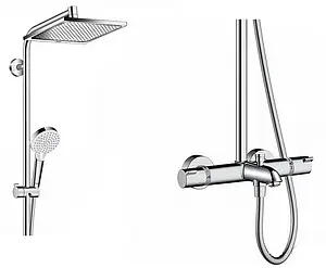 Душевая система с термостатом для ванны Hansgrohe Crometta E 240 1jet хром 27298000 Душевая система с термостатом для ванны Hansgrohe Crometta E 240 1jet хром 27298000, 3