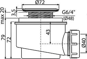 Сифон для душевого поддона AlcaPlast хром A46-50 Сифон для душевого поддона AlcaPlast хром A46-50, 2