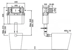 Смывной бачок скрытого монтажа Jacob Delafon E4324-NF Смывной бачок скрытого монтажа Jacob Delafon E4324-NF, 2