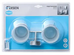 Стакан двойной Fixsen Kvadro хром FX-61307 Стакан двойной Fixsen Kvadro хром FX-61307, 2