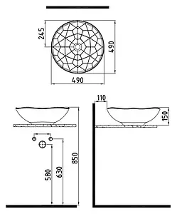 Раковина Bien Pent 49 белый PNLG04901FD0W3000 Раковина Bien Pent 49 белый PNLG04901FD0W3000, 2